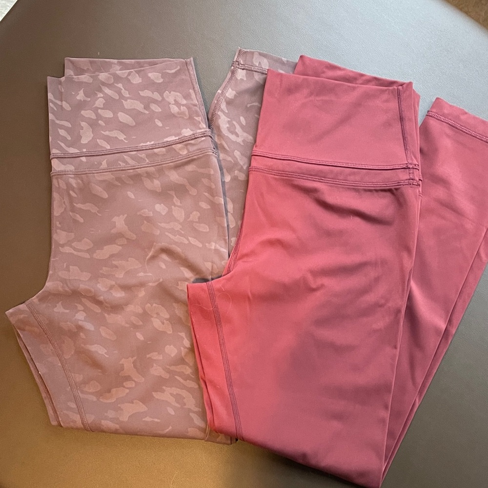 CRZ yoga dark red and and taupe/pink Leggings